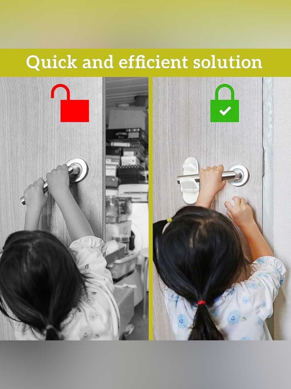 6 Pk Child Safety Door Lever Lock - Picture 4 of 8